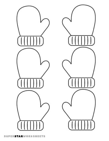 Mittens Template - Superstar Worksheets