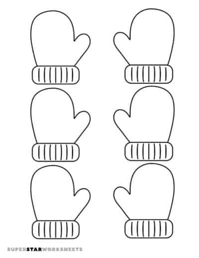 Mittens Template - Superstar Worksheets