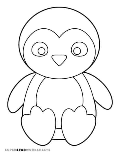 Penguin Template - Superstar Worksheets