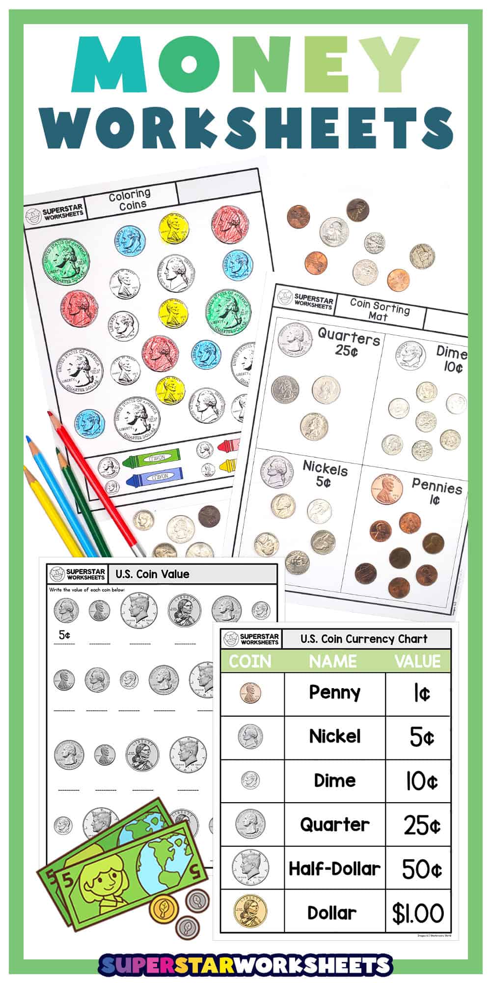 Money Worksheets Superstar Worksheets