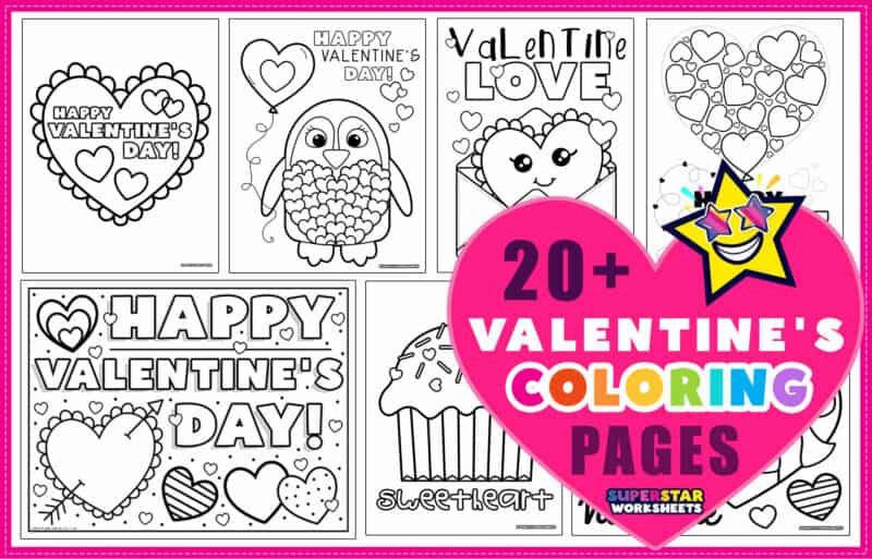 Valentine's Day Coloring Pages - Superstar Worksheets