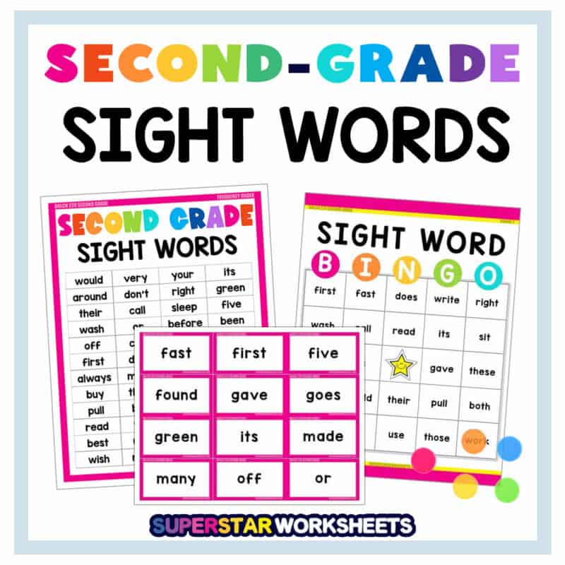 Second Grade Sight Words Superstar Worksheets