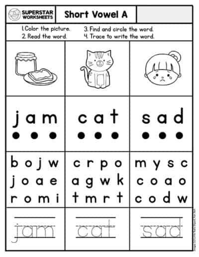 Kindergarten Reading Worksheets - Superstar Worksheets