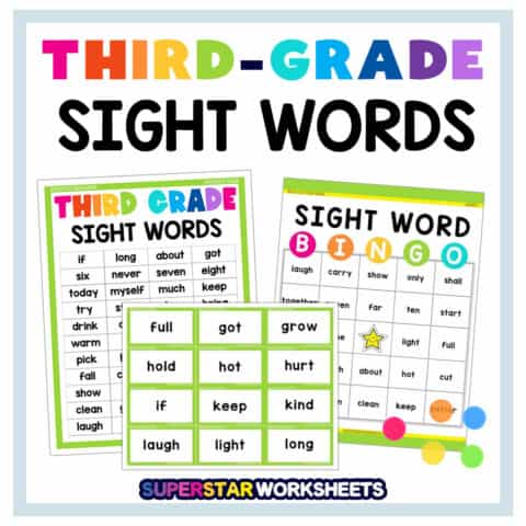 Third Grade Sight Words - Superstar Worksheets
