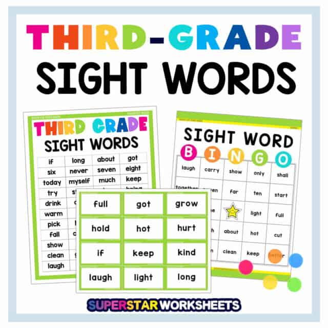 Sight Words - Superstar Worksheets