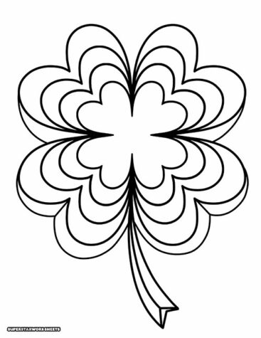 Shamrock Coloring Pages - Superstar Worksheets