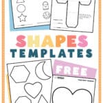 Four examples of shape templates included in this set. All printed on white paper.