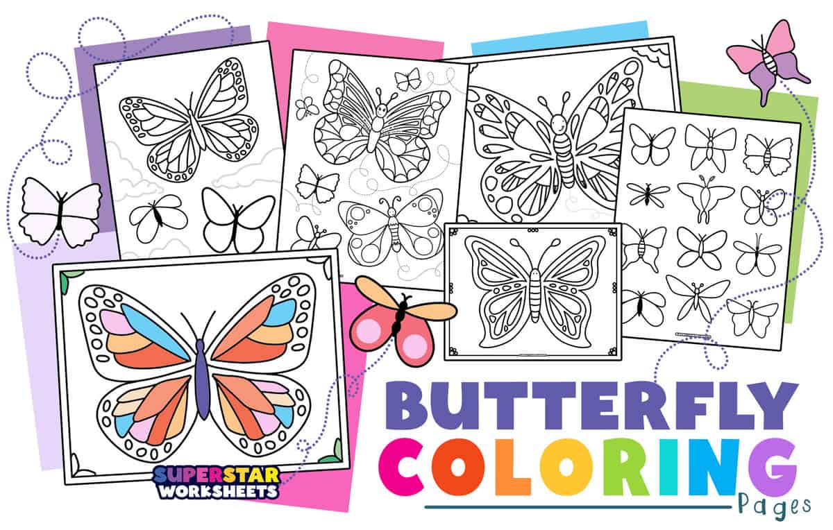 butterfly coloring pages addition