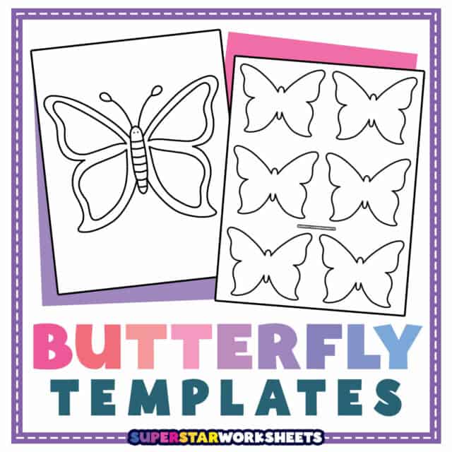 Butterfly Templates - Superstar Worksheets