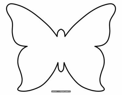 Butterfly Templates Superstar Worksheets   ButterflyTemplate1Blank 400x309 