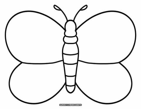Butterfly Templates (Free Printables) - Superstar Worksheets