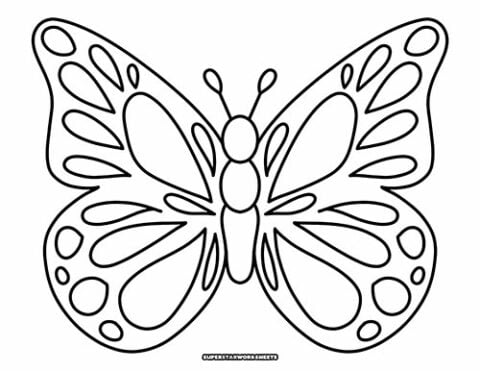 Butterfly Templates - Superstar Worksheets