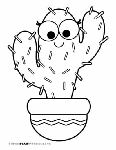 Cactus Template Free Printables - CactusCutieinaPotTemplateOutline1Large 400x518 