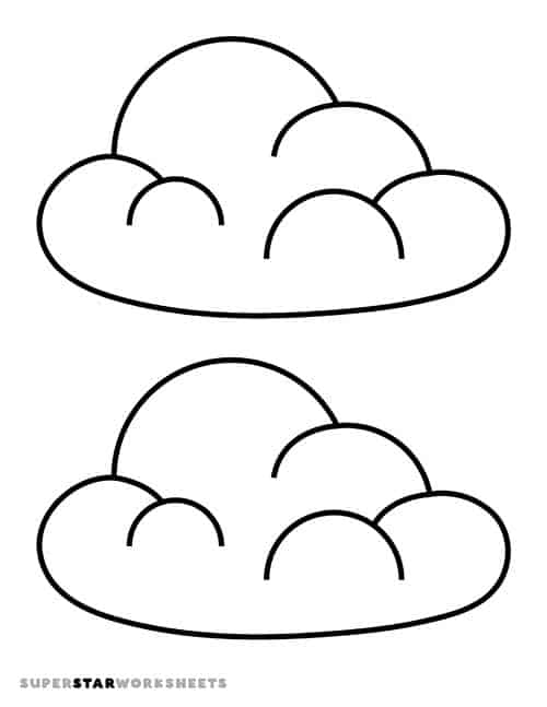 types of cloud coloring pages