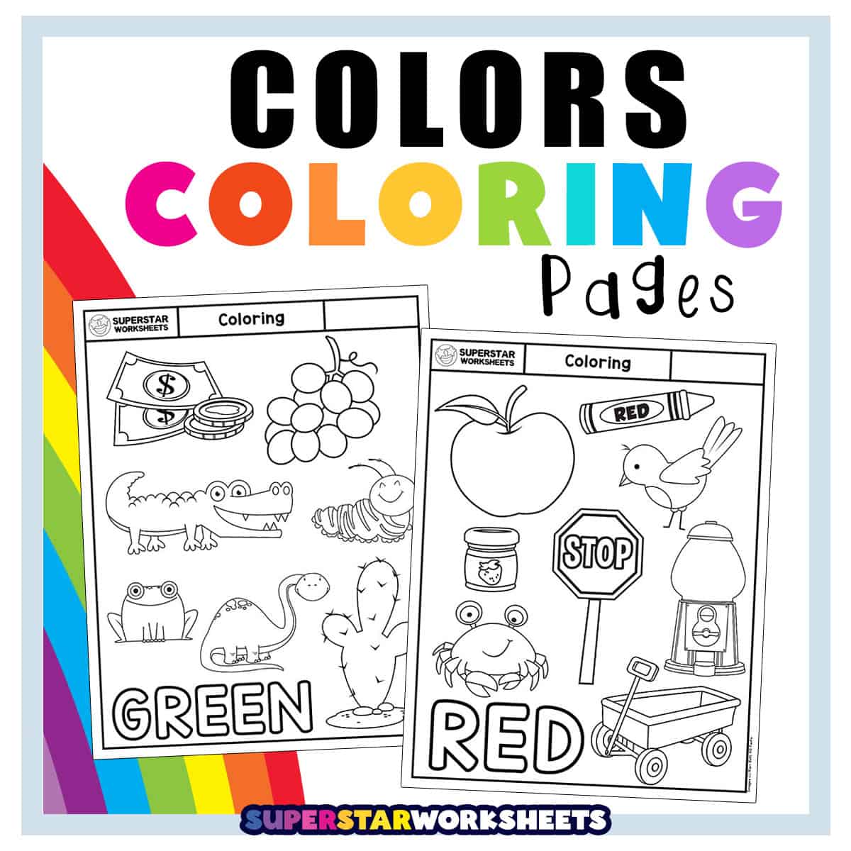 FREE Printable Color Worksheets for Kids