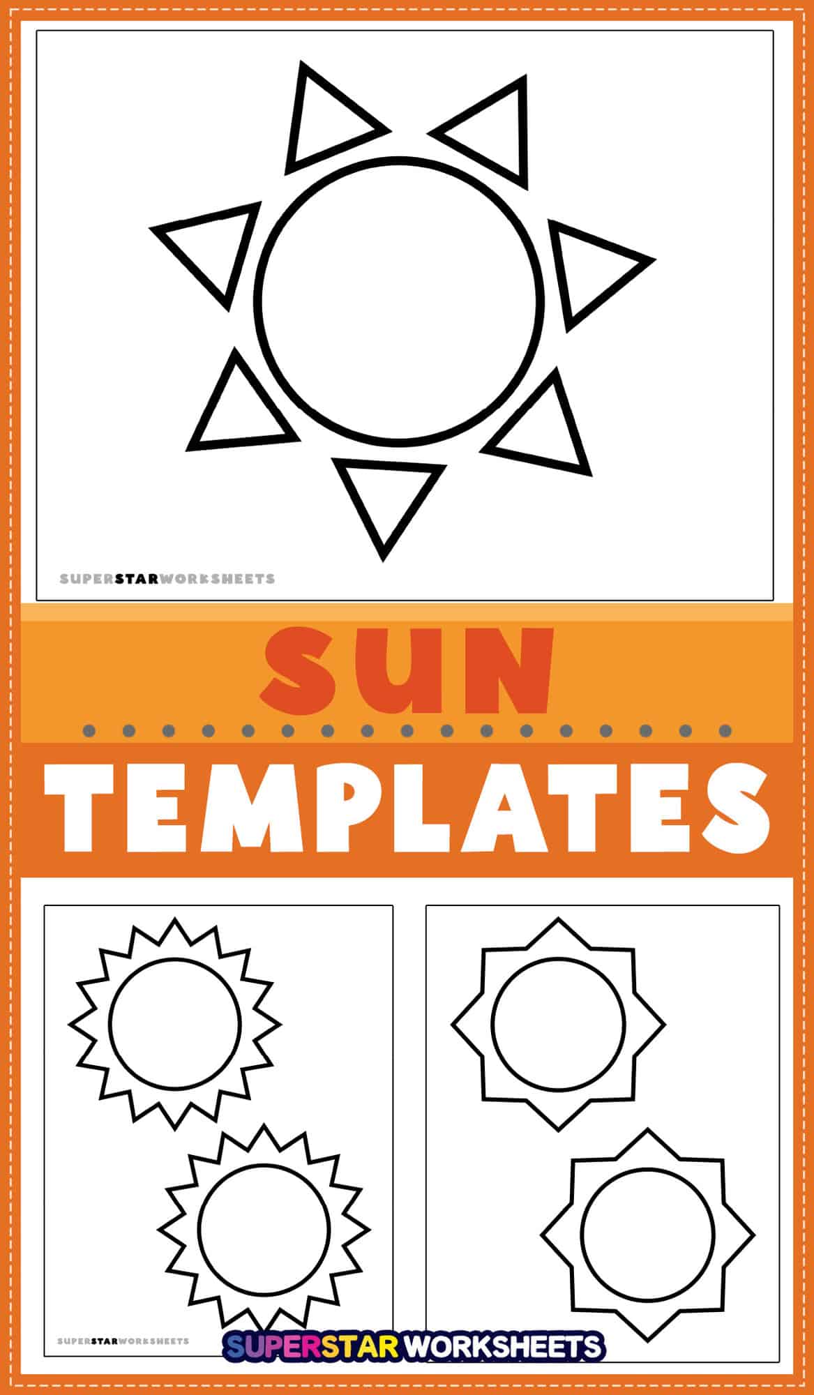 Sun Template - Superstar Worksheets