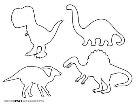 Dinosaur Template - Superstar Worksheets