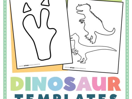 Two Dino templates showing what is featured in this product.