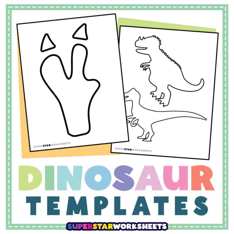 Dinosaur Template (Free Printables) Superstar Worksheets