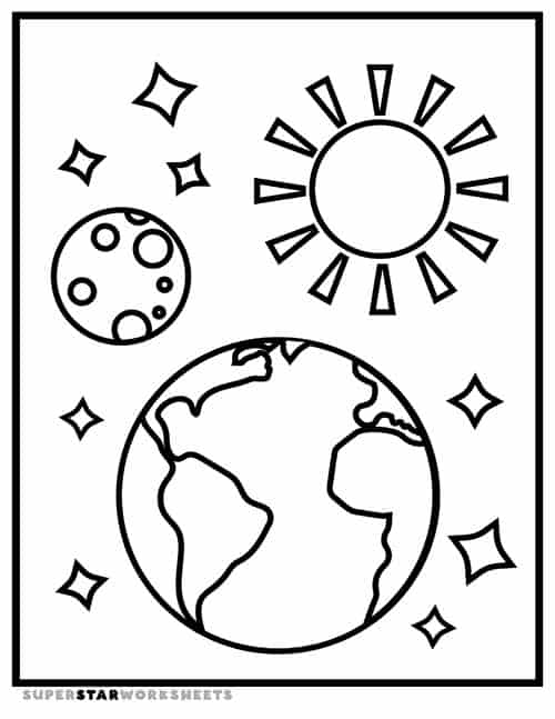 Space Coloring Pages - Superstar Worksheets