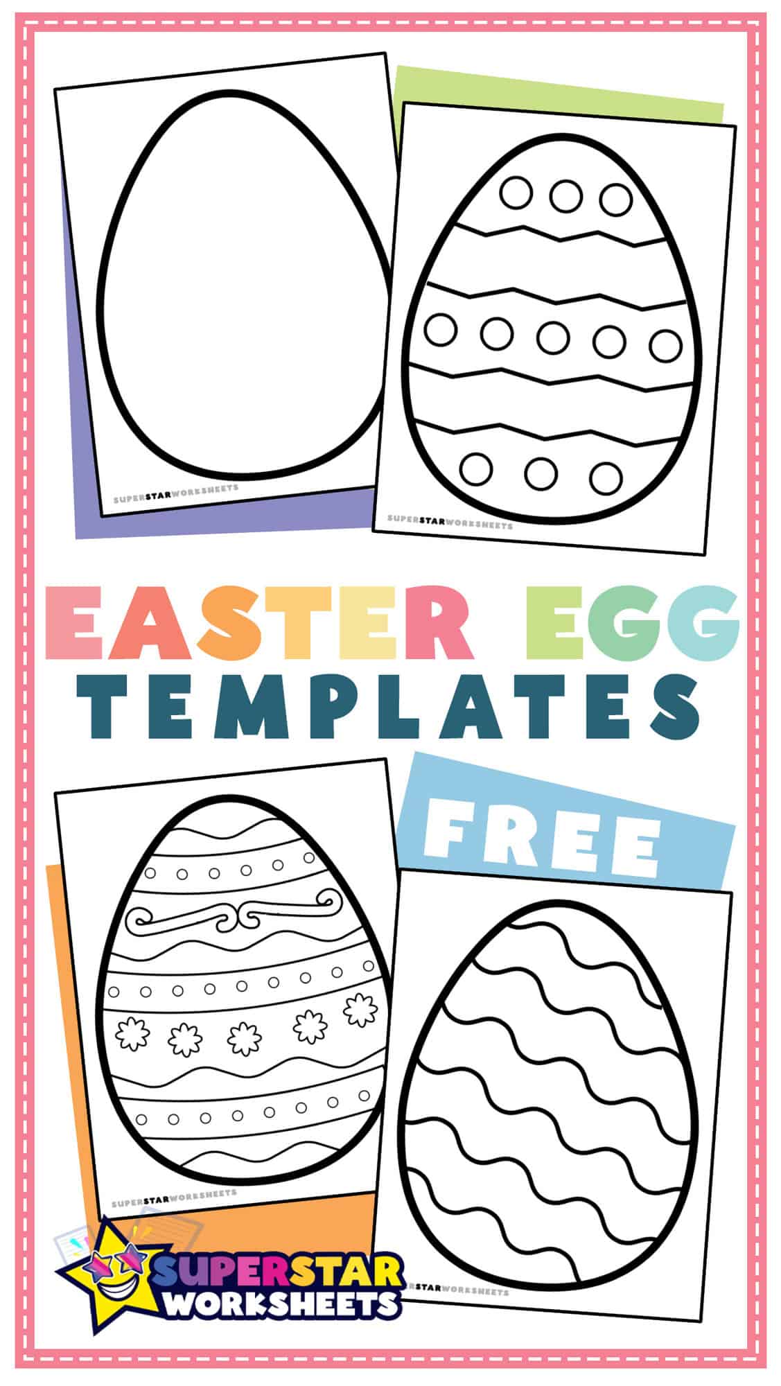 Easter Egg Template - Superstar Worksheets