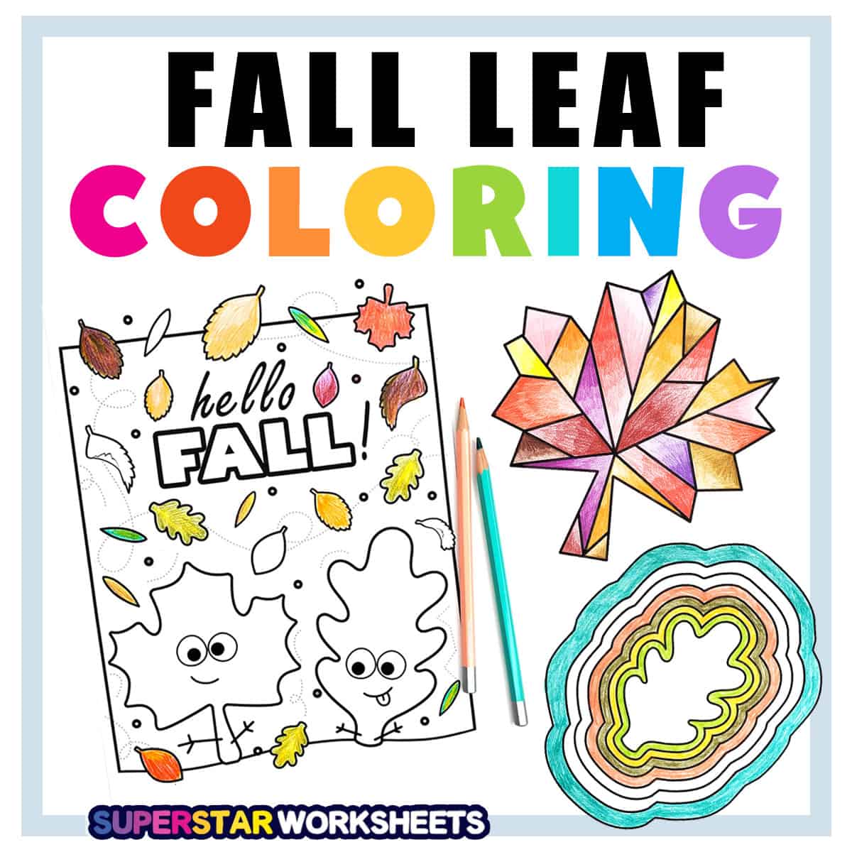 free coloring pages of spring leaves