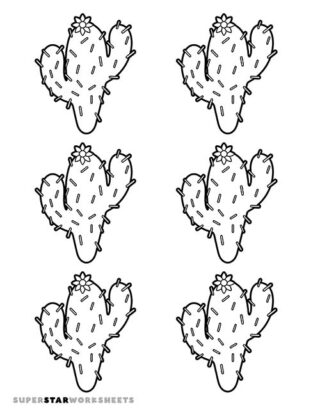 Cactus Template Free Printables - FlowerCactusTemplate6Small 320x414 