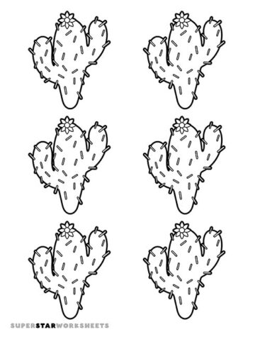 Cactus Template (Free Printables) - Superstar Worksheets