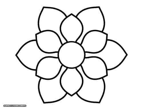 simple flower outline template