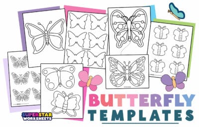 Butterfly Templates - Superstar Worksheets