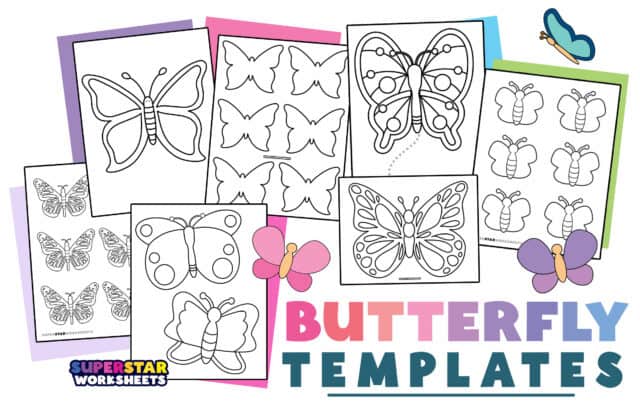 Butterfly Templates - Superstar Worksheets