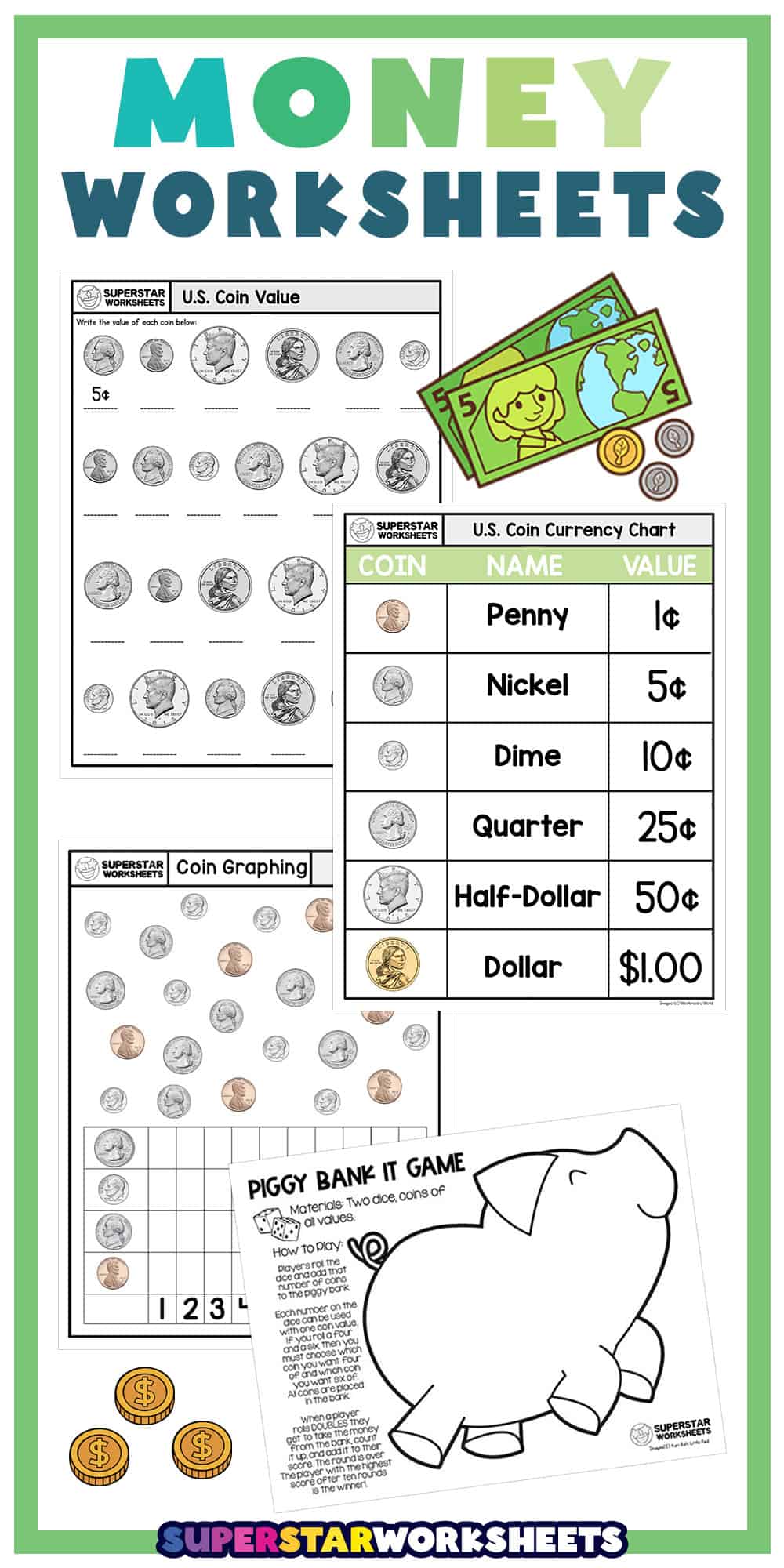 Money Worksheets Superstar Worksheets