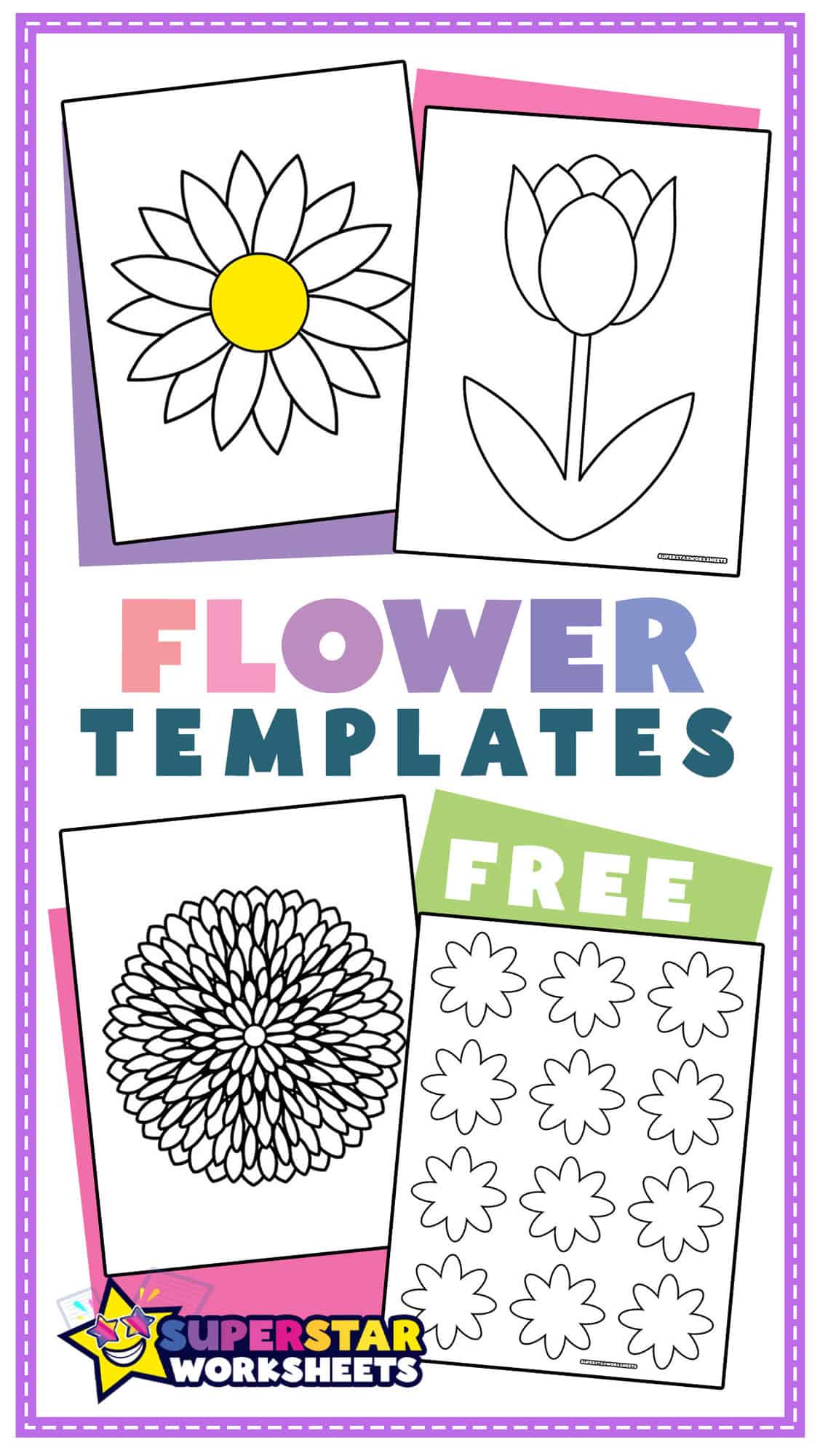 Flower Templates (Free Printables) - Superstar Worksheets