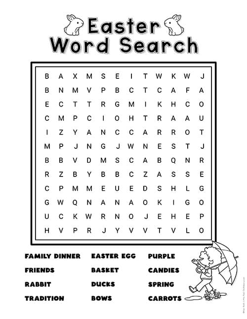 hard easter word search