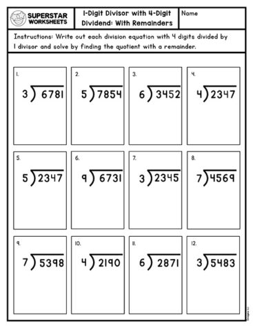 Long Division Worksheets - Superstar Worksheets