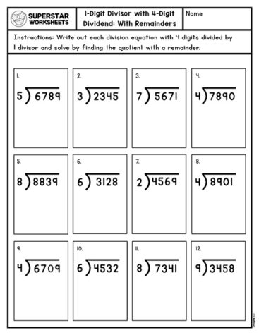 Long Division Worksheets - Superstar Worksheets