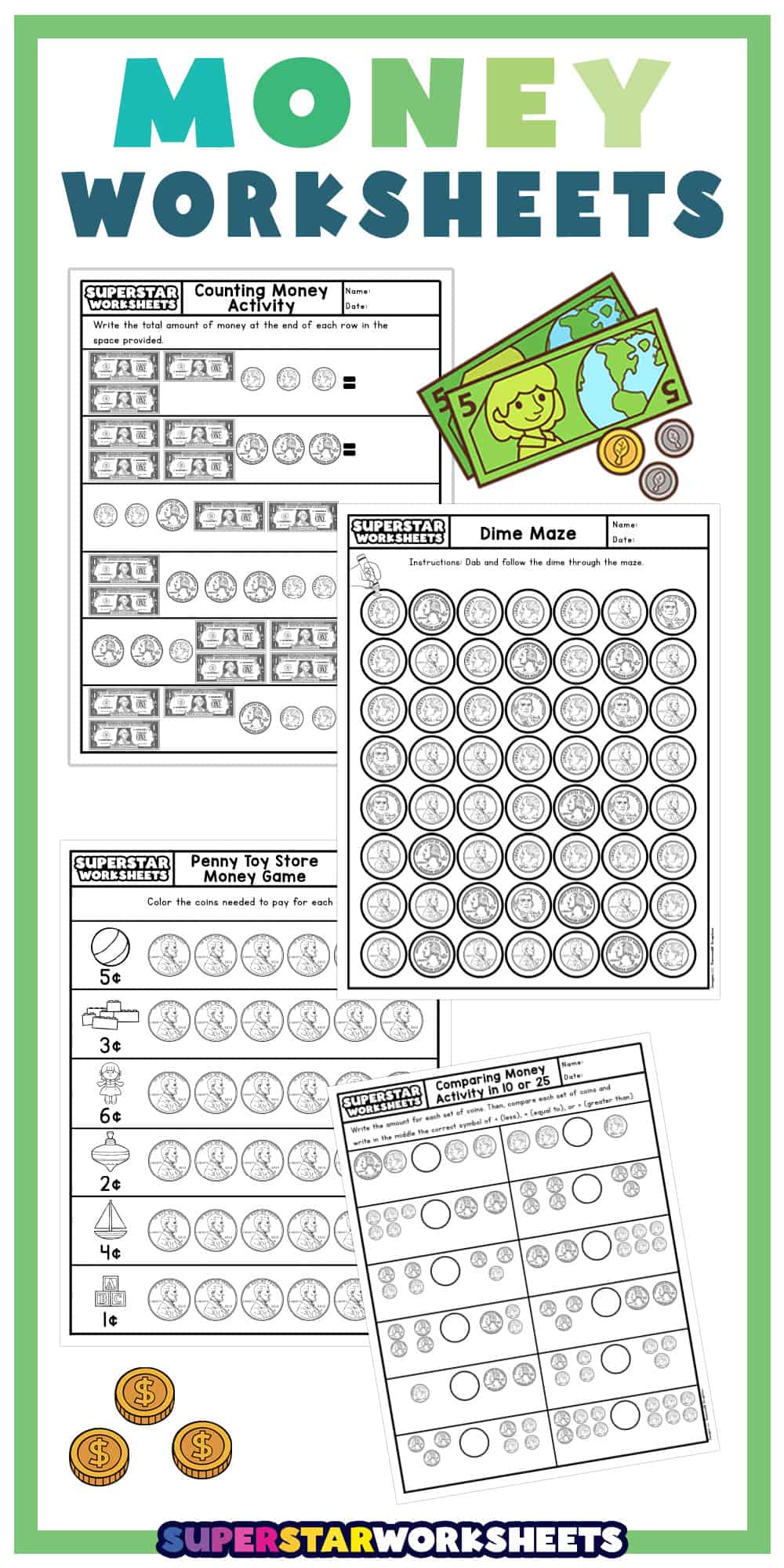 Money Worksheets Superstar Worksheets