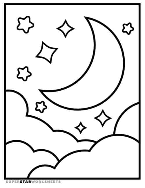 moon with craters coloring page
