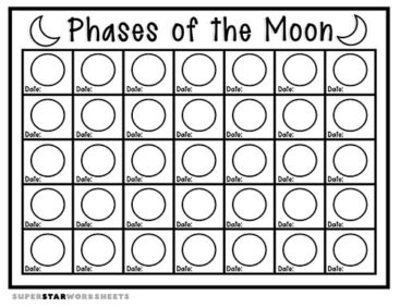 Phases of the Moon Worksheets - Superstar Worksheets