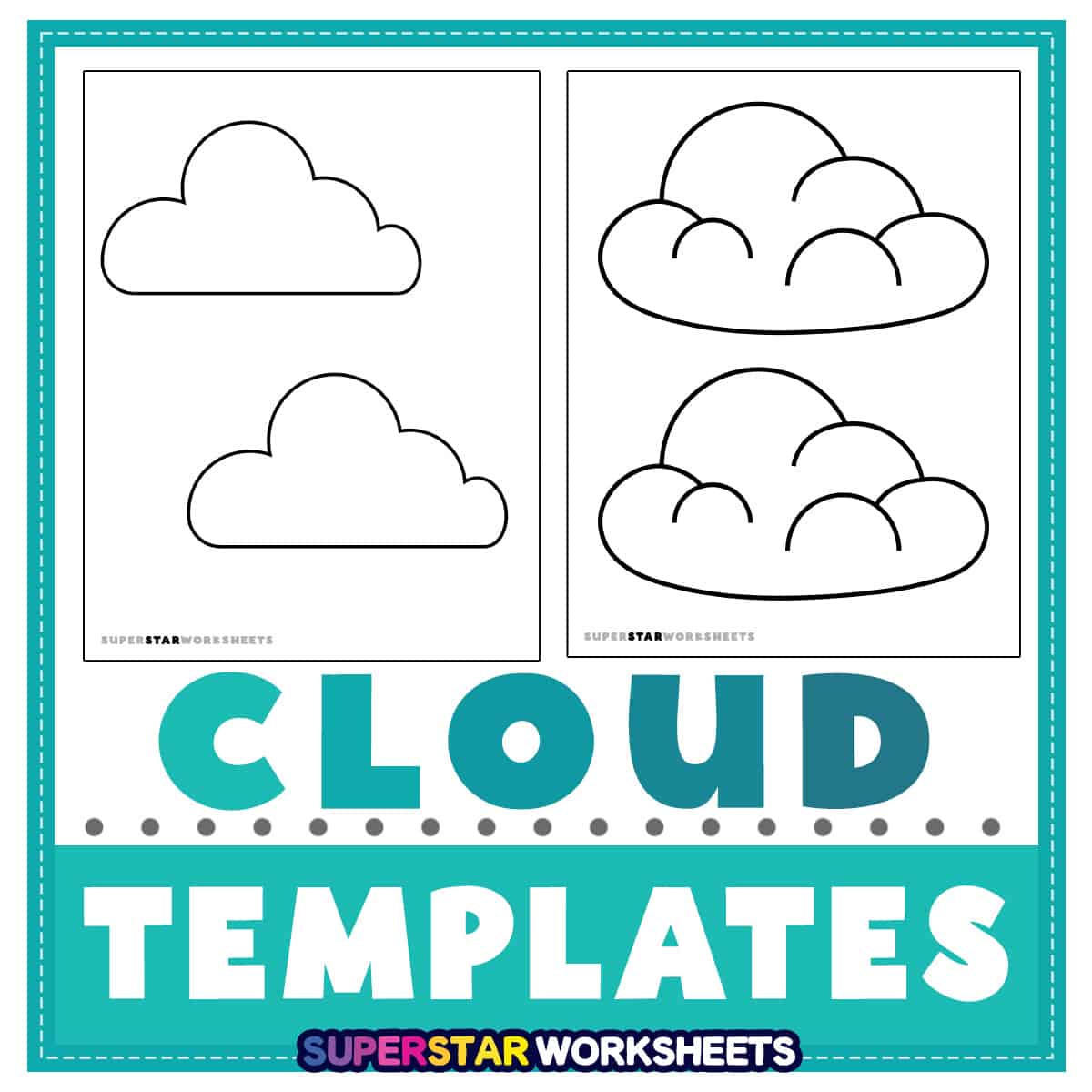 types of clouds coloring pages