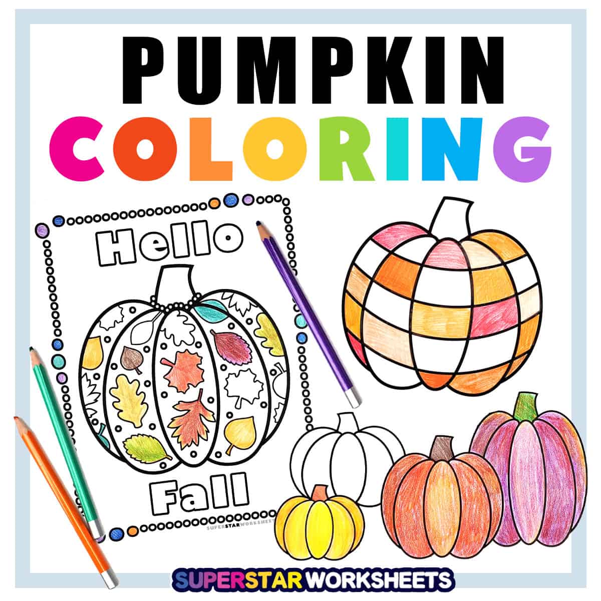 Pumpkin Coloring Pages - Superstar Worksheets