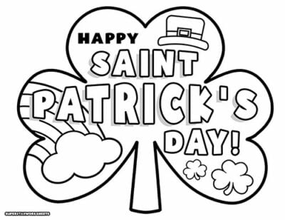 St. Patrick's Day Coloring Pages - Superstar Worksheets