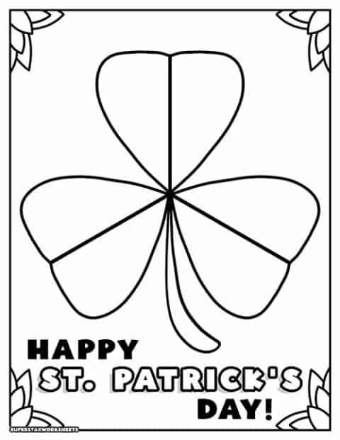 St. Patrick's Day Coloring Pages - Superstar Worksheets