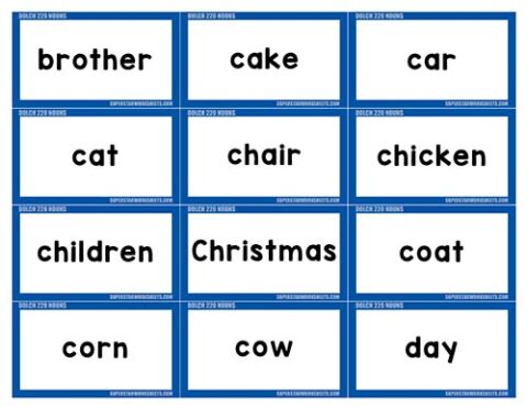 Dolch Sight Word Nouns - Superstar Worksheets