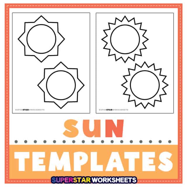 Sun Template - Superstar Worksheets