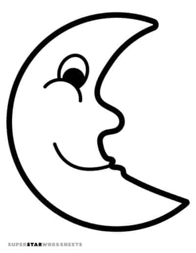 Moon Coloring Pages - Superstar Worksheets