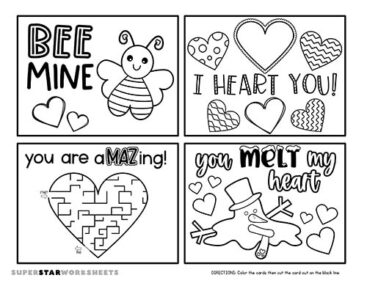 Valentine's Day Card Template - Superstar Worksheets