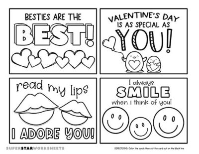 Valentine's Day Card Template (Free Printables) - Superstar Worksheets