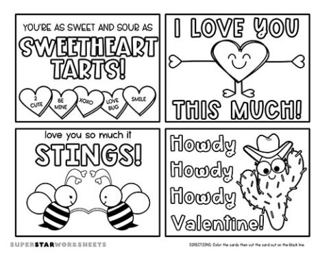 Valentine's Day Card Template (Free Printables) - Superstar Worksheets