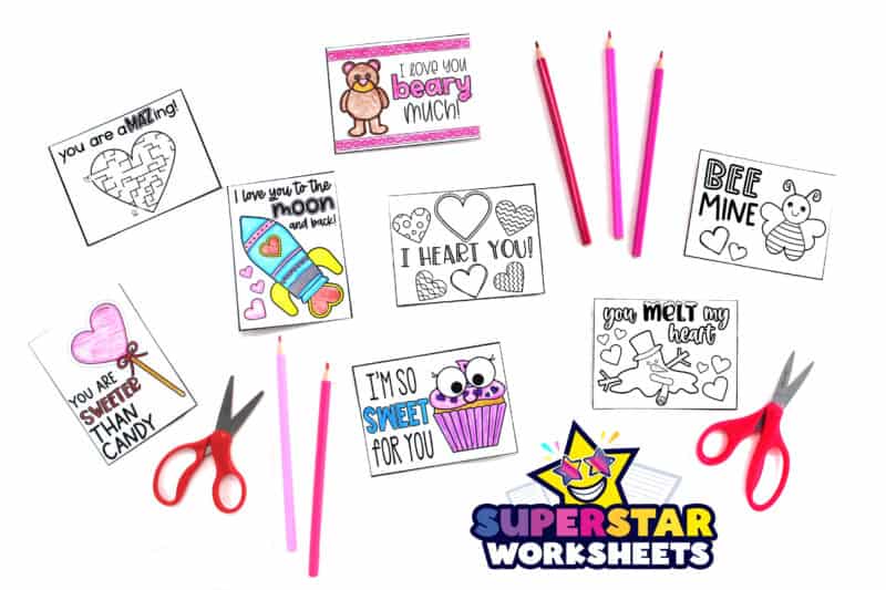 Valentine's Day Card Template (Free Printables) - Superstar Worksheets